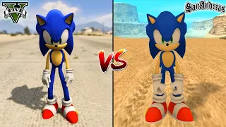 GTA 5 SONIC VS GTA SAN ANDREAS SONIC - WHO IS BEST?