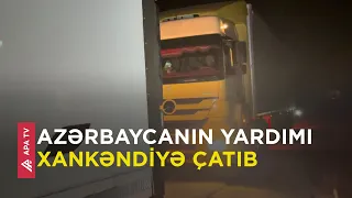 Azərbaycanın erməni sakinlərinə göndərdiyi ərzaq yükü Xankəndiyə çatdırılıb – APA TV