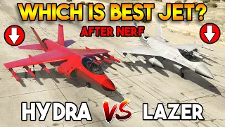 GTA 5 ONLINE : LAZER VS HYDRA (DID THEY NERFED JETS?)