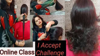 Uniform Multi Layers haircut In Very Light Hair / 90 degree haircut in very Thin & Light hair Indian