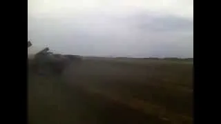 Russian GRADs shelling Ukrainian village.