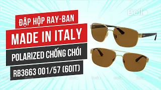 Đập hộp Ray-Ban Made in Italy, mắt vuông phủ Polarized chống chói RB3663 001/57