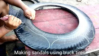 Making sandals using truck tires