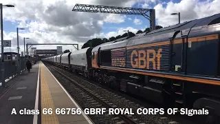 A class 66s 66756 GBRF 66783 Biffa 66601 freighilner With a 2 tone high speed 7/9/22￼