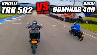 Dominar 400 VS TRK 502 Benelli 🔥Fullgass Drag Race