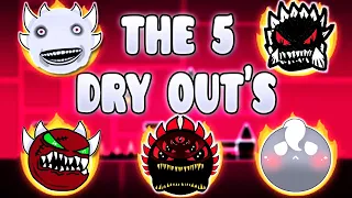 "THE 5 DRY OUTS" !!! - GEOMETRY DASH BETTER & RANDOM LEVELS
