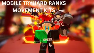 Mobile tryhard ranks all movement kits in Roblox Bedwars!