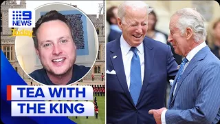 King Charles’ ‘cheeky’ snub to Joe Biden during visit | 9 News Australia