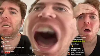 shane dawson shouting at a wall on instagram live