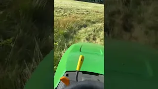 John Deere s120 mowing tall grass and brush