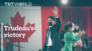 Canada's PM Justin Trudeau delivers election victory speech