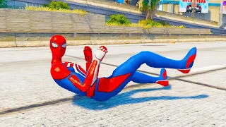 GTA 5 Spiderman Epic Jumps #1 - Spider-Man Stunts & Gameplay Fails