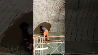 Inner wall dome plastering for Ferrocement water tank