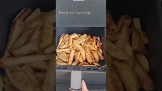 PERFECT AIR FRYER CHIPS EVER TIME. PEEL, CHIP, RINSE, ADD OIL AND ONION SALT.