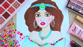 ASMR Makeup with cosmetics for Princess Jasmine