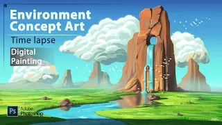 Environment Concept Art Process: Digital Painting in Photoshop