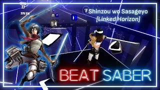 [BEAT SABER] ATTACK ON TITAN - SHINZOU WO SASAGEYO [MIXED REALITY]