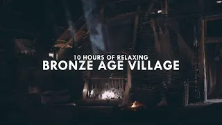 Bronze Age Village | 10 hours ambience, wood cutting, farm sounds for meditation, studying, relaxing