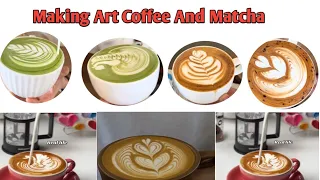 How to make art coffee and art matcha (របៀបធ្វើកាហ្វេអាត)😘😘
