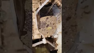 Diamond wire saw machine. Cutting a fresh HED meteorite.