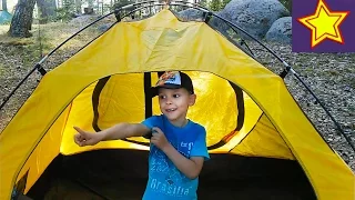Развлечение для детей. Плывем на остров. Ставим палатку Fun kids outdoor day