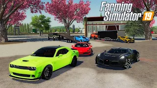 "RICH GUYS RACING" $22,000,000 IN SUPERCARS | MILLIONAIRE ROLEPLAY | FARMING SIMULATOR 2019