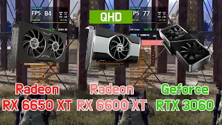 Radeon RX 6650 XT vs RX 6600 XT vs Geforce RTX 3060 with RYZEN 7 5800X3D (7 Games / QHD / 1440p)