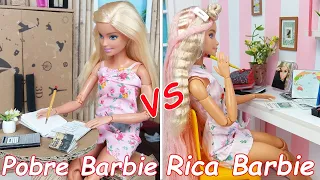 Barbie Pobre Vs Barbei Rica Rutina de la Mañana de la Escuela