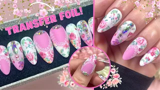 VINTAGE TRANSFER FOIL FLOWER NAIL ART DESIGN| BRIDGERTON PRESS ON NAILS TUTORIAL| MADAM GLAM