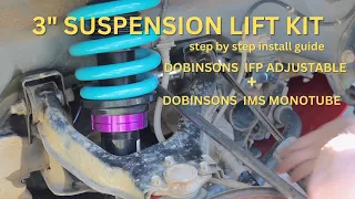 LIFTING PAJERO SUSPENSION LIFT KIT INSTALL | DOBINSONS IFP adjustable and IMS rear  DIY step by step