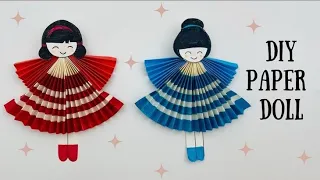 How to make Diy handmade paper doll craft idea for beginner step by step drawing tutorial easy craft