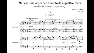 A. Diabelli - 15. Andante cantabile from "28 pezzi melodici" for Piano four hands (score)