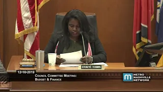 12/16/19 Council Committee: Budget & Finance