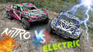 Nitro VS. Electric Traxxas Slash!