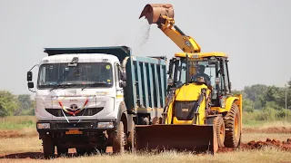 JCB Backhoe Loading Mud in Truck | Tata 2518 | Tata 3525 Signa and Ashok Leyland Truck