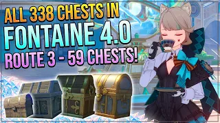 Genshin Impact 4.0 Complete Chest Guide! 338 Chests! Court of Fontaine Region! | ROUTE 3 - 59 CHESTS