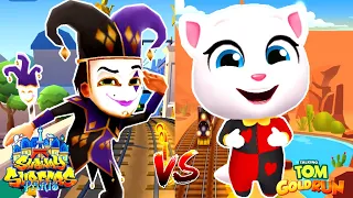 Talking Tom Gold Run VS Subway Surfers Paris: Карнавальная Анжела VS Jaro Joker