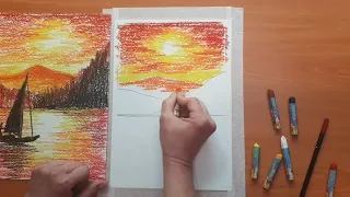 урок рисования для начинающих художников.  как легко нарисовать закат.