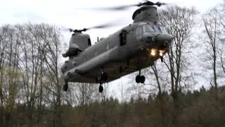 RAF Chinook in confined area