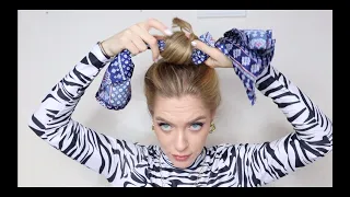 КРАСИВЫЙ И ПРОСТОЙ ПУЧОК С ПОМОЩЬЮ ПЛАТКА | EASY SCARF HAIRSTYLE FOR LONG HAIR