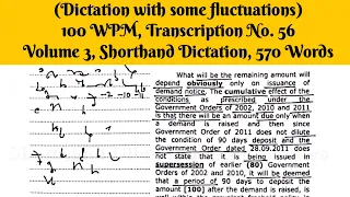 100 WPM, Transcription No  56, Volume 3, English Shorthand Dictation, 570 Words by Sir AV Kushwaha