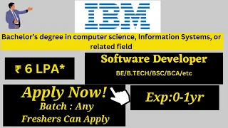 IBM Off Campus Hiring | 6LPA* | Software Developer #jobforfresher #recruitment2023 #jobs #hiring2022