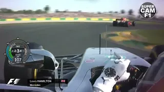 F1 2017 Onboard Lewis Hamilton Chasing Max Verstappen | Australian Grand Prix | With Telemetry