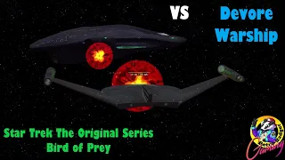 Star Trek TOS Romulan Bird of Prey VS Devore Warship | Star Trek Ship Battles | Bridge Commander |