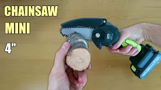 TESTING: Battery Powered Mini Cordless Electric Chainsaw