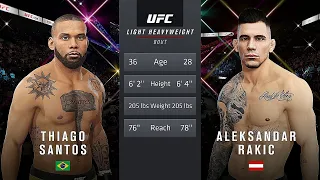 Thiago Santos Vs. Aleksandar Rakic : UFC 4 Gameplay (Legendary Difficulty) (AI Vs AI) (PS4)