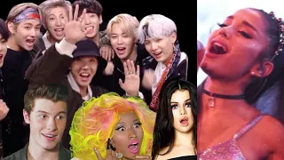 CELEBRITIES REACT TO ARIANA GRANDE (Bts,Nicki Minaj,Selena Gomez...)!