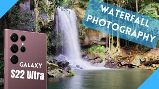 Samsung S22 Ultra long exposure photography. Photographing smooth waterfalls.