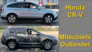 SLIP TEST - Honda CR-V AWD vs Mitsubishi Outlander AWC + test on ice - @4x4.tests.on.rollers