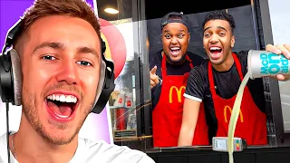 Miniminter Reacts To Beta Squad Pretending To Work At McDonalds (USA EDITION)